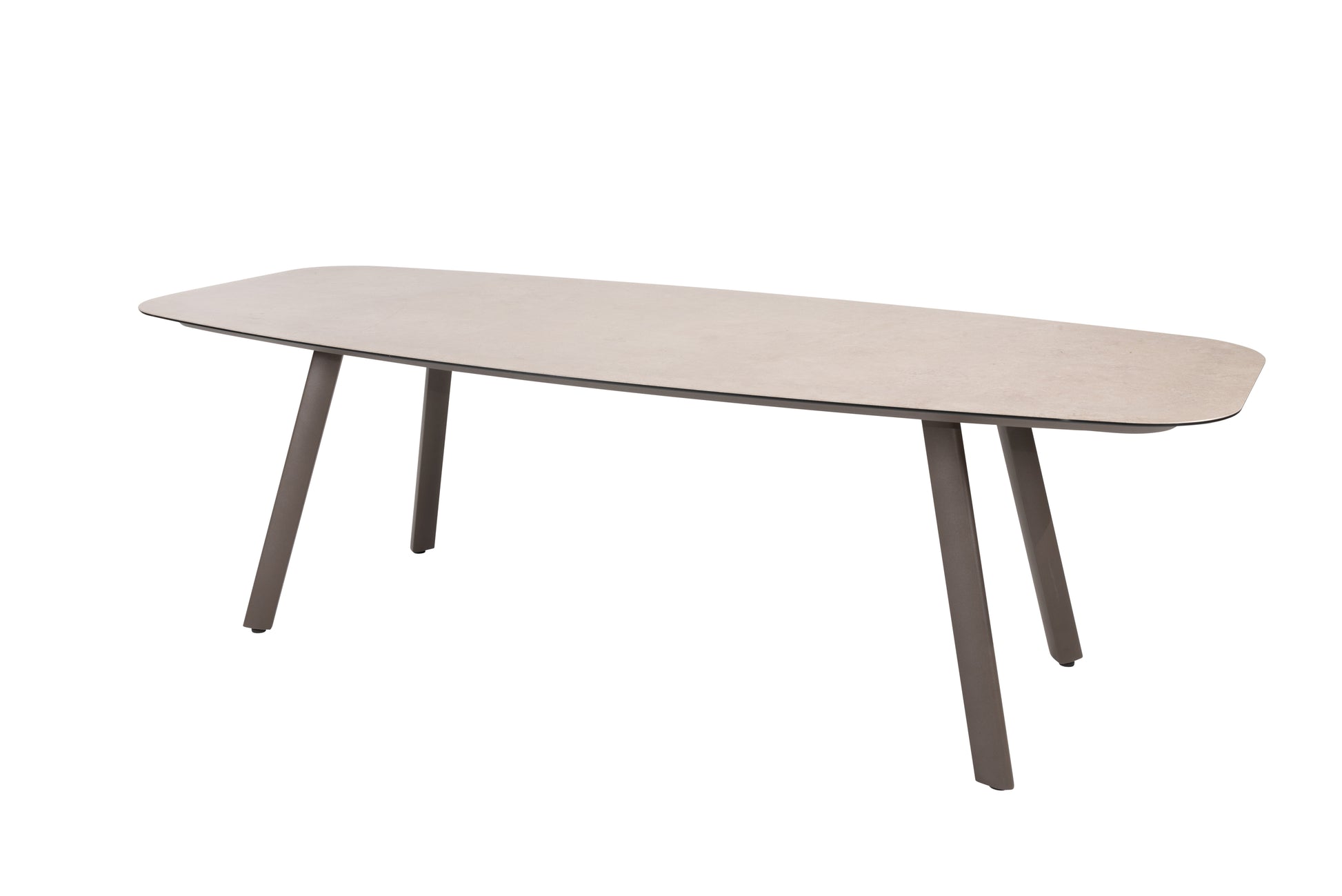 Manolo barrel shape dining table ceramic print 240x103cm Terre