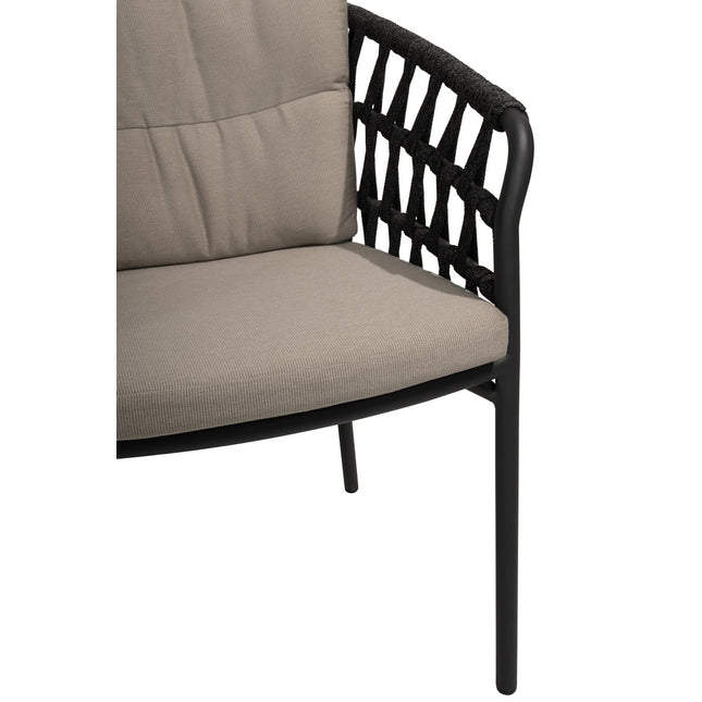 4 Seasons Outdoor Albareto Essstuhl + Taste 4SO Prado Tisch mit Keramik -Tisch -Top -Lauf Anthrazit 240 cm