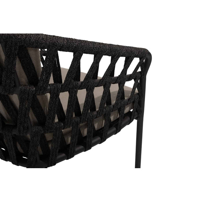 4 Seasons Outdoor Albareto Essstuhl + Taste 4SO Prado Tisch mit Keramik -Tisch -Top -Lauf Anthrazit 240 cm