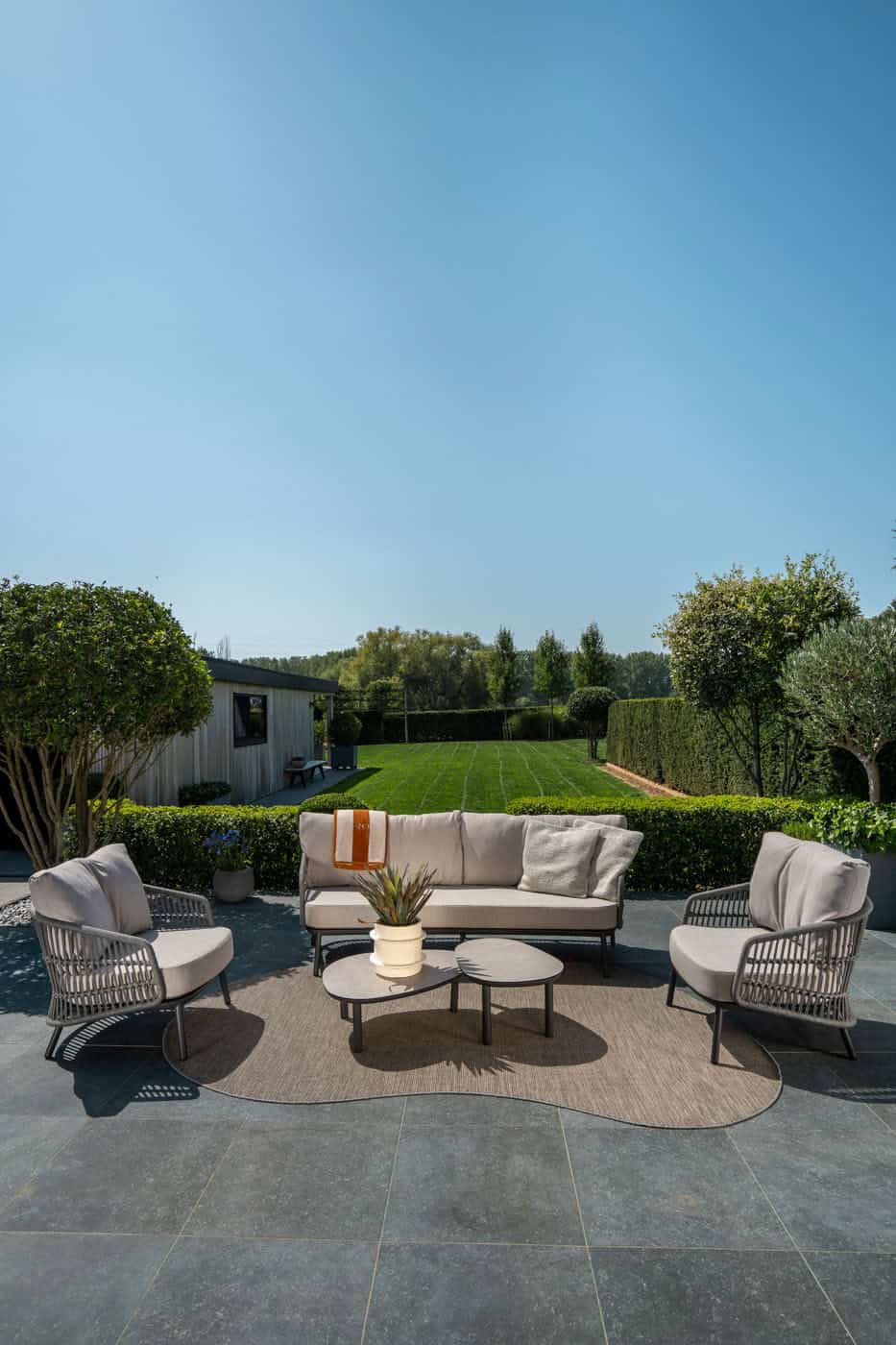 4SO Alicante lounge set anthracite incl. voetenbank