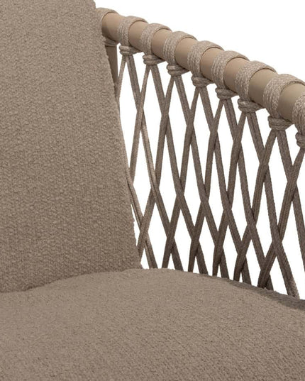 4 Jahreszeiten Outdoor Allora Essstuhl Latte + Geschmack 4so Prado Tisch mit Keramiktisch Top Barrel Latte 240 cm