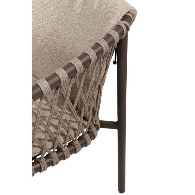 4 Seasons Outdoor Allora Essstuhl Terre + Taste 4SO Korsica Tisch Kieselform Teak 240 cm