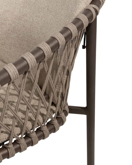 4 Seasons Outdoor Allora Essstuhl Terre + Geschmack 4SO Capri Tisch-Fass-Form-Teak 240 cm