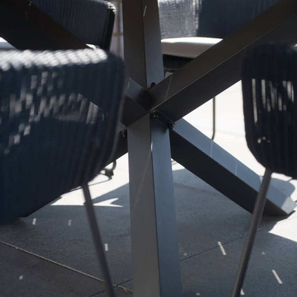 Taste 4SO Louvre Teak Tabelle 160 Ø CM Aluminiumbasis