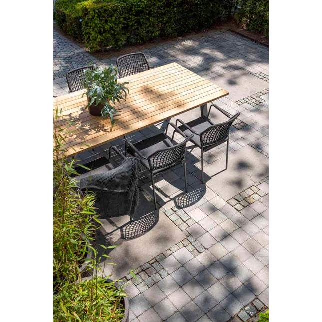 Taste 4SO Barista Dining Anthrazit + Ambassador Teaktische 240 cm