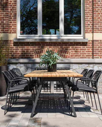 Taste 4SO Barista Dining Anthrazit + Ambassador Teaktische 240 cm