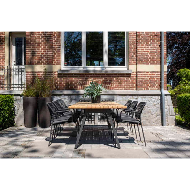 Taste 4SO Barista Dining Anthrazit + Ambassador Teaktische 240 cm