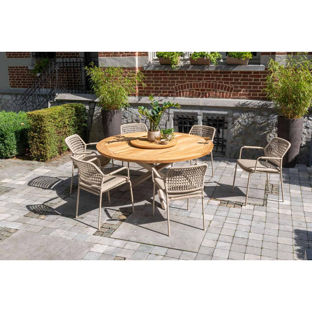 Taste 4SO Barista Dining Latte + Prado Teak Tabelle 160 Ø CM