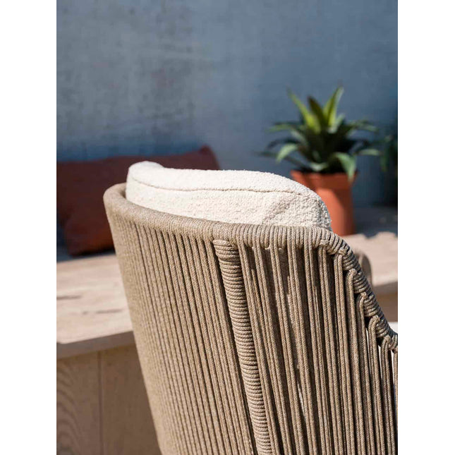 4 Seasons Outdoor Bernini Essstuhl + Arizona Tisch Keramikblatt Kieselform 240 cm