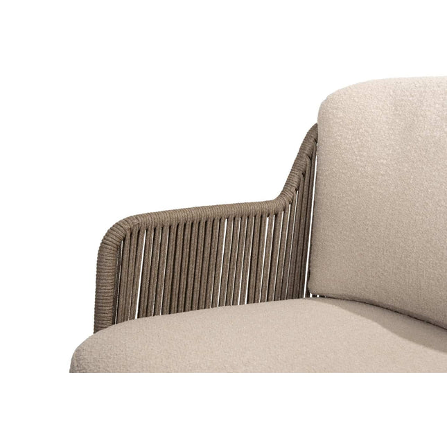 4 Seasons Outdoor Bernini Essstuhl + Taste 4SO Prado Teak Tabelle 160 Ø CM Terre Ondel