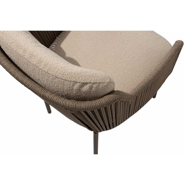 4 Seasons Outdoor Bernini Essstuhl + Taste 4SO Prado Teak Tabelle 160 Ø CM Terre Ondel