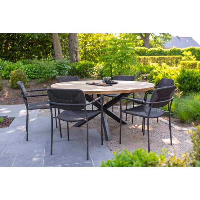 Taste 4SO Prado Teak Tabelle 160 Ø CM Anthracit Base