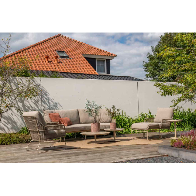 4 Seasons Outdoor Boaz Couchtisch mit Keramiktisch, Zentralbeinlatte 60 cm. Ø (H 35)
