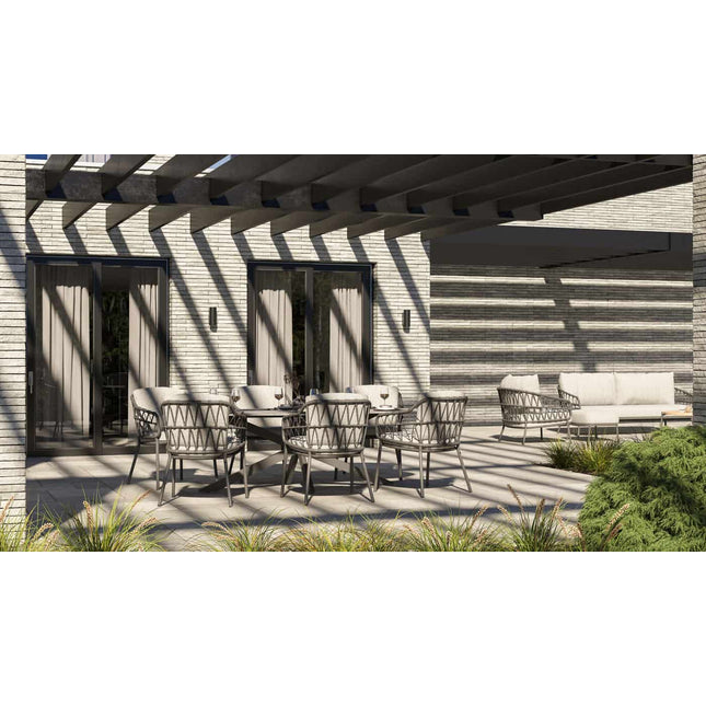 Taste 4SO Saba Low Dining Teak Tabelle 160 Ø CM Anthrazit -Chassis