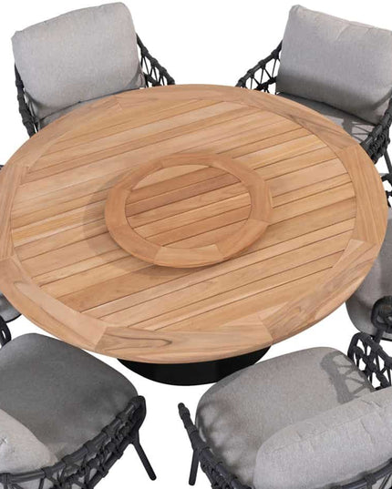Taste 4SO Saba Low Dining Teak Tabelle 160 Ø CM Anthrazit -Chassis