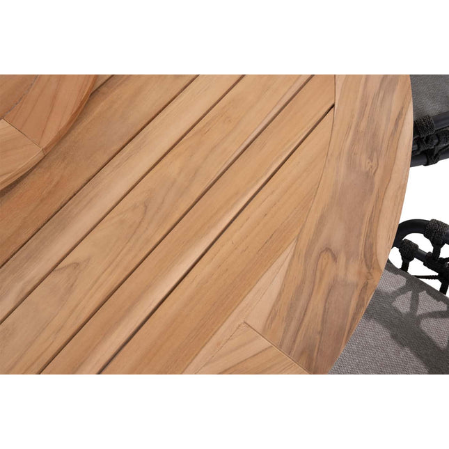 Taste 4SO Saba Low Dining Teak Tabelle 160 Ø CM Anthrazit -Chassis