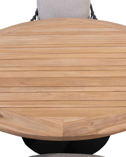 Taste 4SO Saba Low Dining Teak Tabelle 160 Ø CM Anthrazit -Chassis