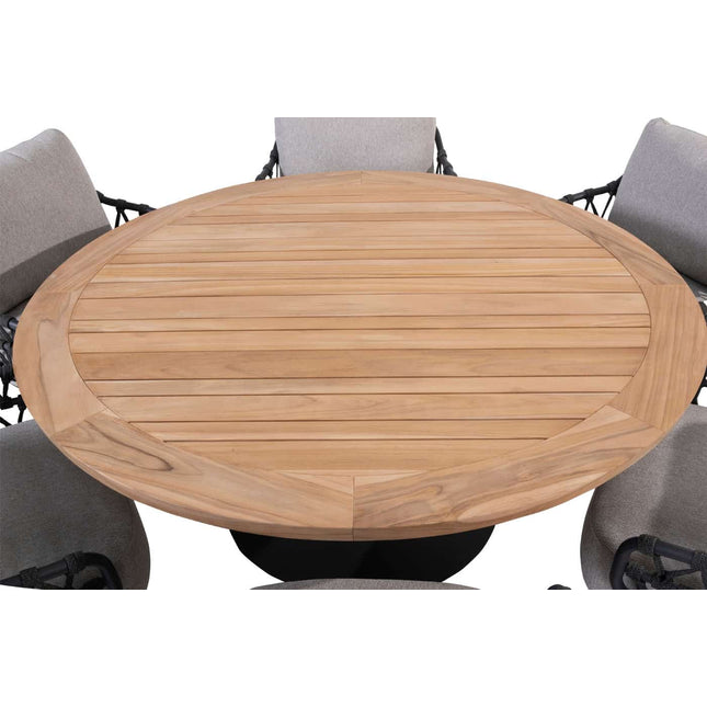 Taste 4SO Saba Low Dining Teak Tabelle 160 Ø CM Anthrazit -Chassis