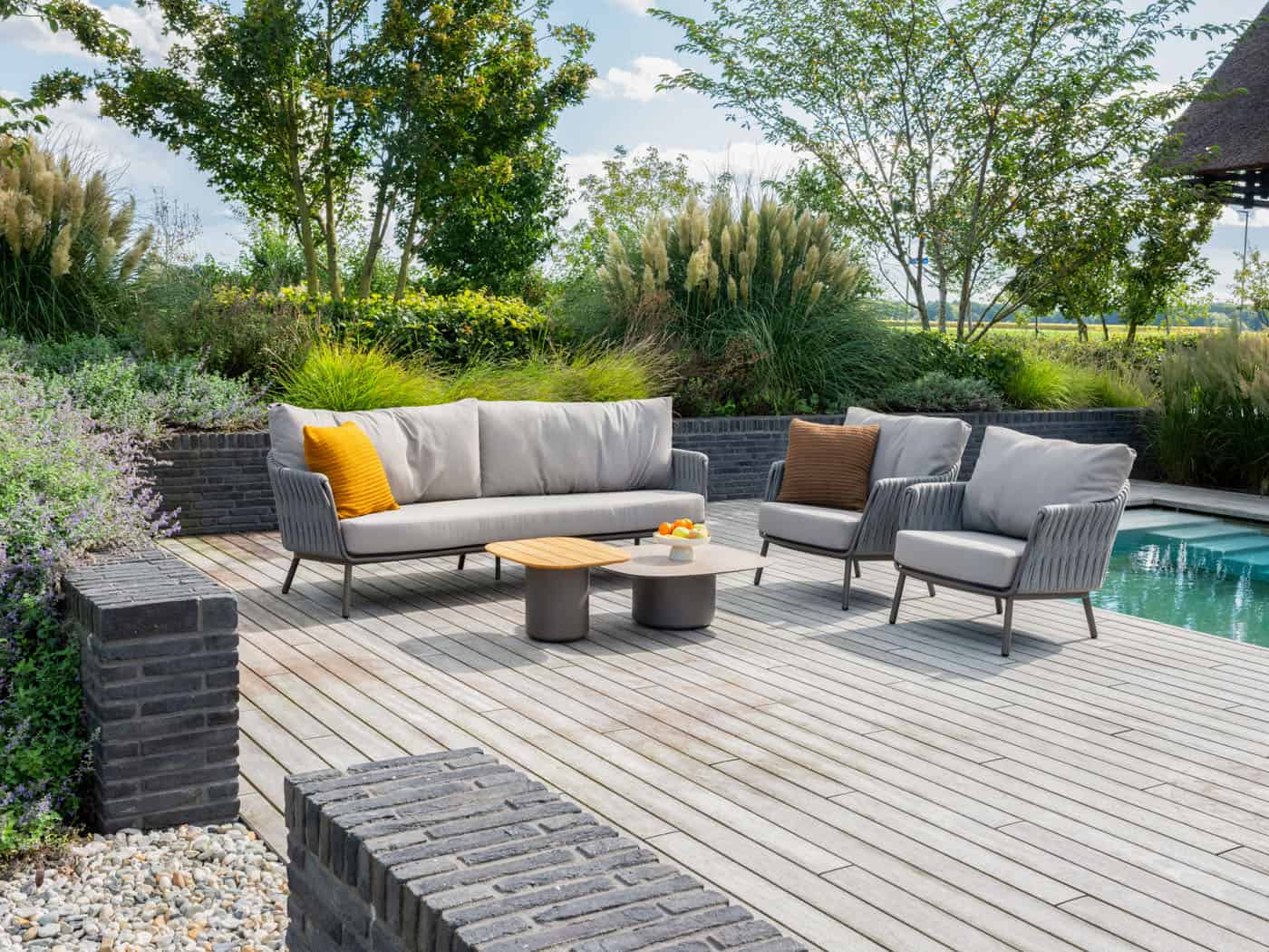 4SO Cannes lounge set terre incl. voetenbank - afbeelding 3