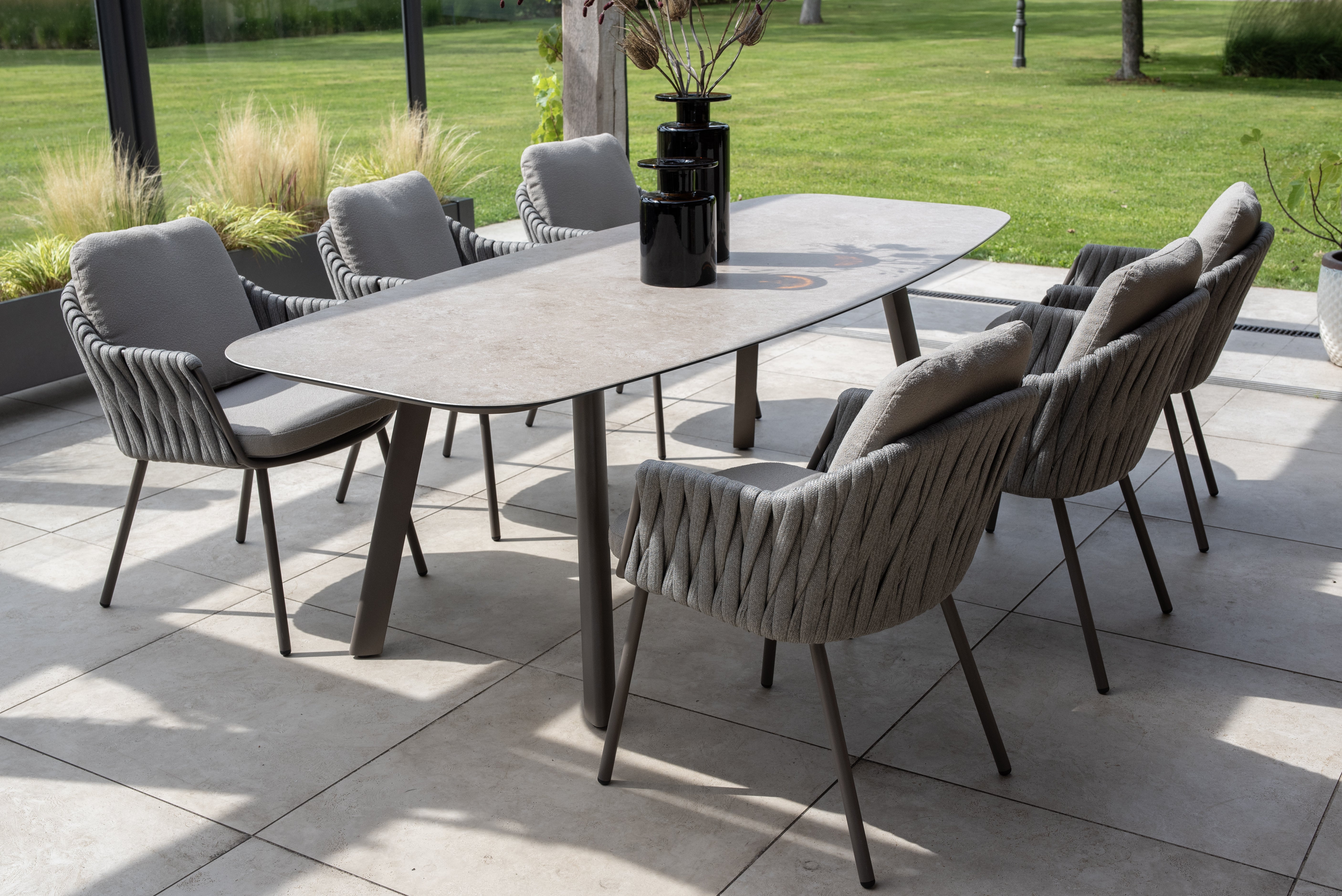Taste 4SO Cannes high dining chair terre with 2 cushions - Lifestyle