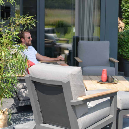 4 Seasons Outdoor Capitol Couchtisch Quadrat 90 x 90 x 35 cm. Teaktisch -Top
