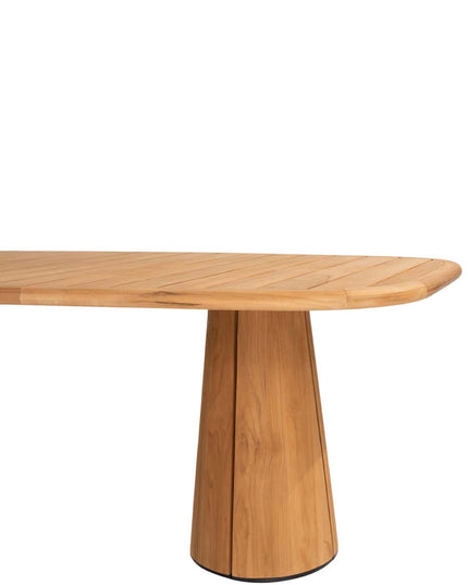 4 Seasons Outdoor Allora Essstuhl Latte + Taste 4SO Capri Tisch-Fass-Form-Teak 240 cm
