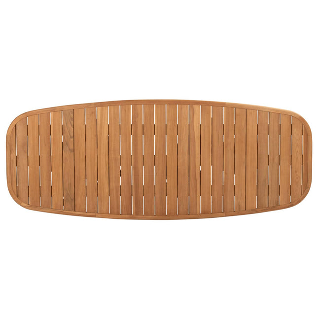 4 Seasons Outdoor Fabrice Essstuhl Latte + Taste 4SO Capri Tisch-Fass-Form-Teak 280 cm