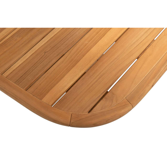 4 Seasons Outdoor Allora Essstuhl Latte + Taste 4SO Capri Tisch-Fass-Form-Teak 240 cm