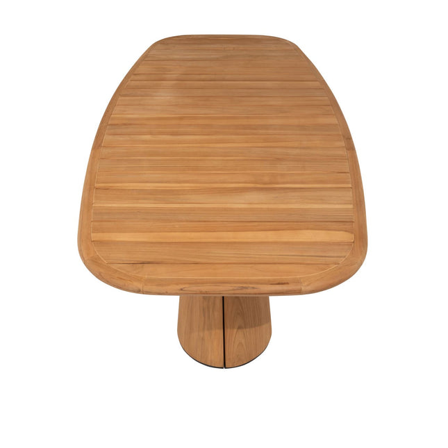 4 Seasons Outdoor Garten Set Capalbio Low Dining Stuhl + Taste 4SO Capri Low Ess Tisch Tisch-Fass-Form Teak 240 x 110 cm