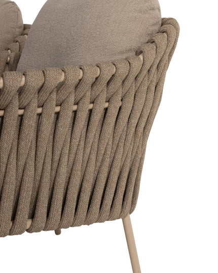 4 Seasons Outdoor Comino Lounge Sofa + Volta Seiten Tabelle 45 Ø cm Latte