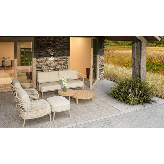 4 Seasons Outdoor Como Lounge Set Harvest + Footstool + Verdi Kaffeetische