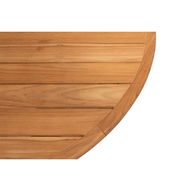 4 Seasons Outdoor Allora Essstuhl Latte + Taste 4SO Korsica Tisch Teak 160 Ø CM