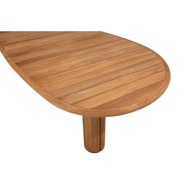 4 Seasons Outdoor Bernini Essstuhl + Taste 4SO Korsica Tisch Kieselform Teak 240 cm