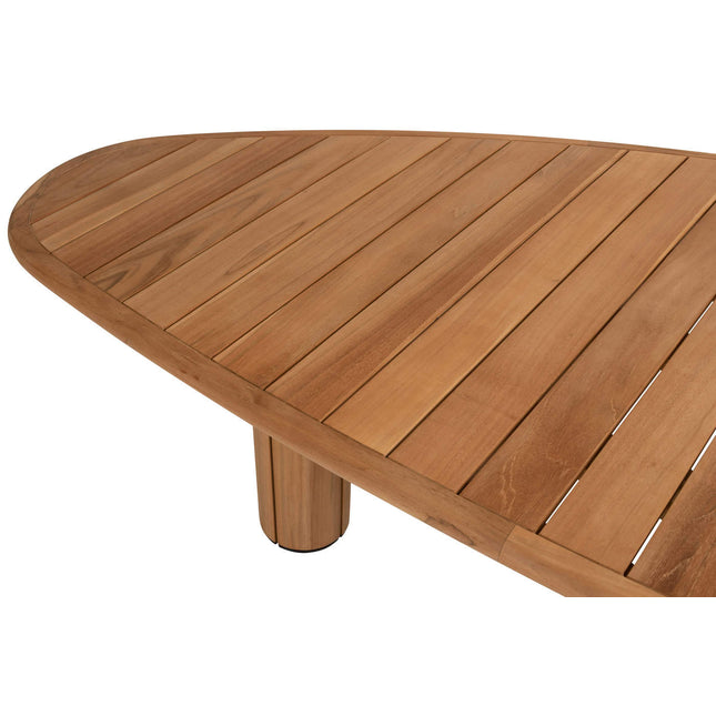 4 Seasons Outdoor Fabrice Essstuhl Latte + Taste 4SO Korsica Tisch Kieselform Teak 240 cm