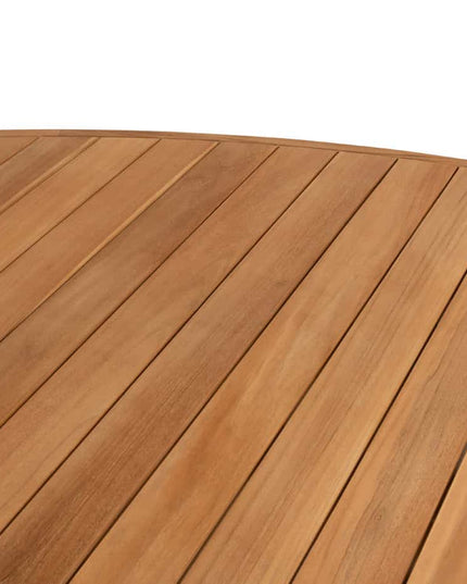 4 Seasons Outdoor Bernini Essstuhl + Geschmack 4SO Korsica Tisch Kieselform Teak 240 cm