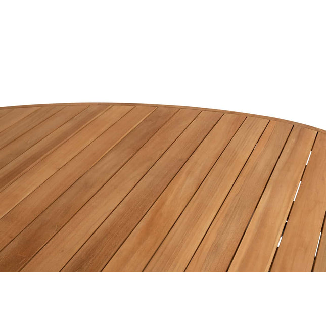 4 Seasons Outdoor Nora Essstuhl + Taste 4SO Corsica Tisch Kieselform Teak 240 cm