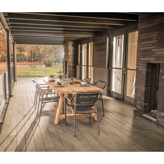 4 Seasons Outdoor Icon Teaktabelle 240 cm Teak -Chassis
