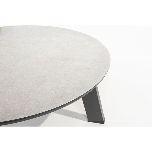 Taste 4SO Emma Set von 2 Kaffeetischen Anthrazit, 65 und 80 cm. Ø Keramik / Teakchen