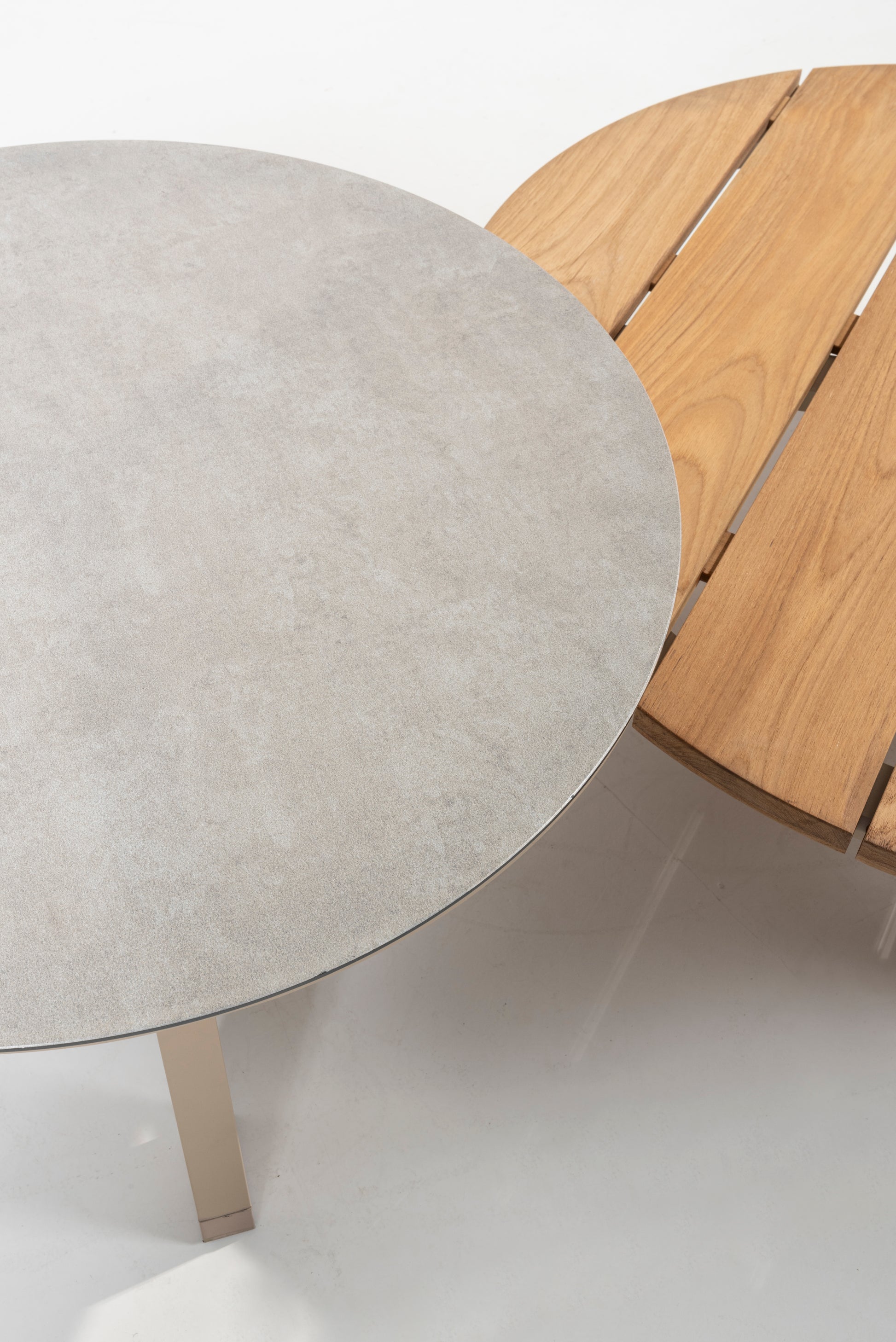 Taste 4SO Emma SET of coffee tables latte, 65 and 80 cm. with printed ceramic/te - Detail view