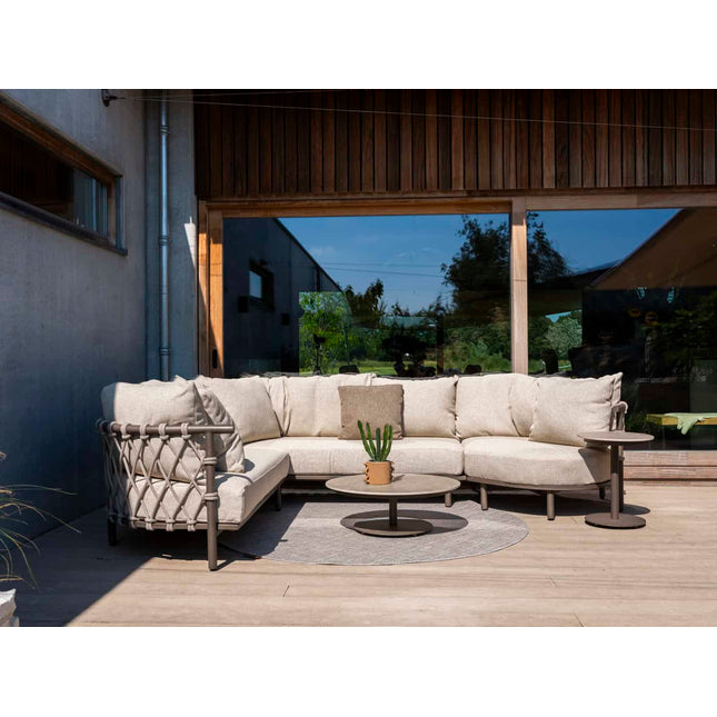 4 Seasons Outdoor Ezra Lounge Set + Boaz Couchtisch 80 Ø cm terre