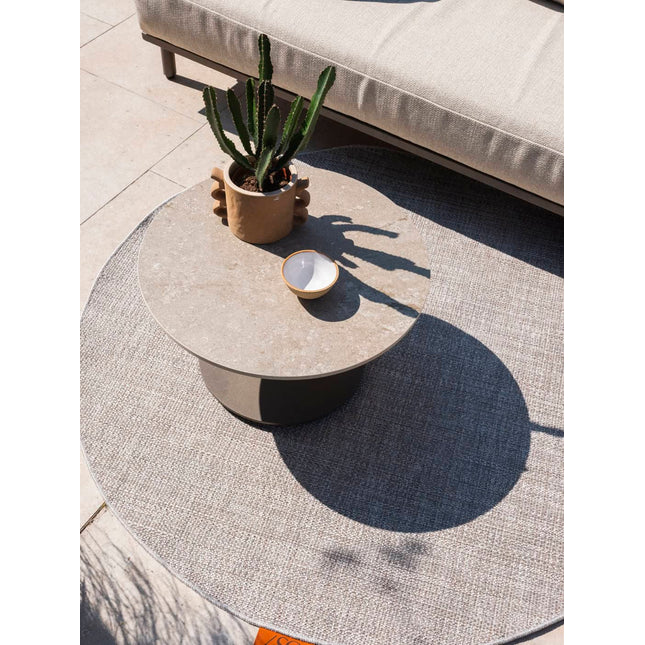 4 Seasons Outdoor Boaz Couchtisch mit Keramiktisch, zentrales Bein terre 60 cm. Ø (H 35)