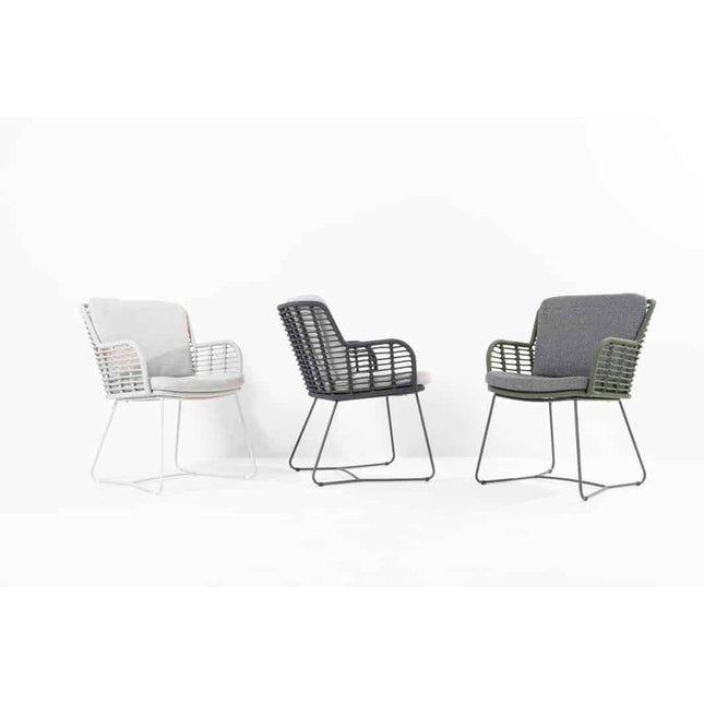4 Seasons Outdoor Fabrice Essanthrazit + Taste 4SO Prado Teak Tabelle 130 Ø cm