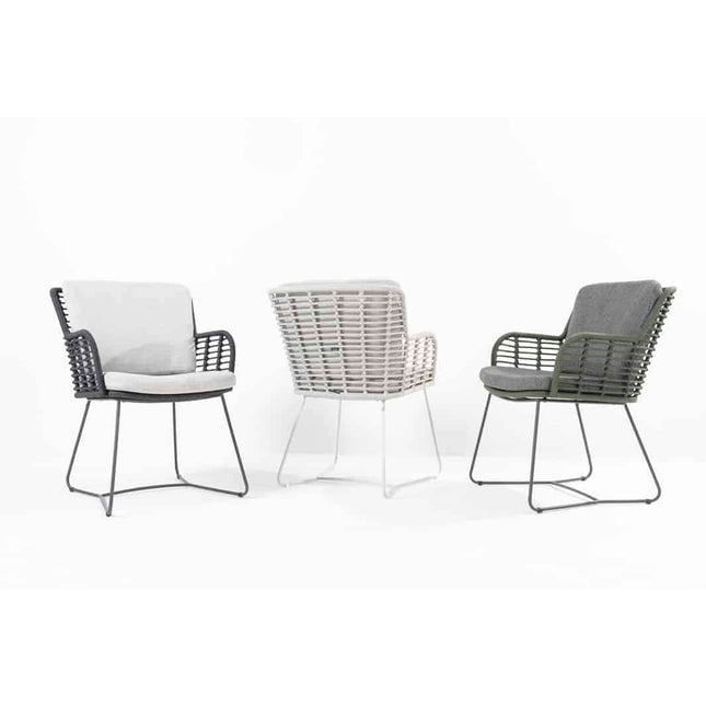 4 Seasons Outdoor Fabrice Essanthrazit + Taste 4SO Prado Teak Tabelle 130 Ø cm