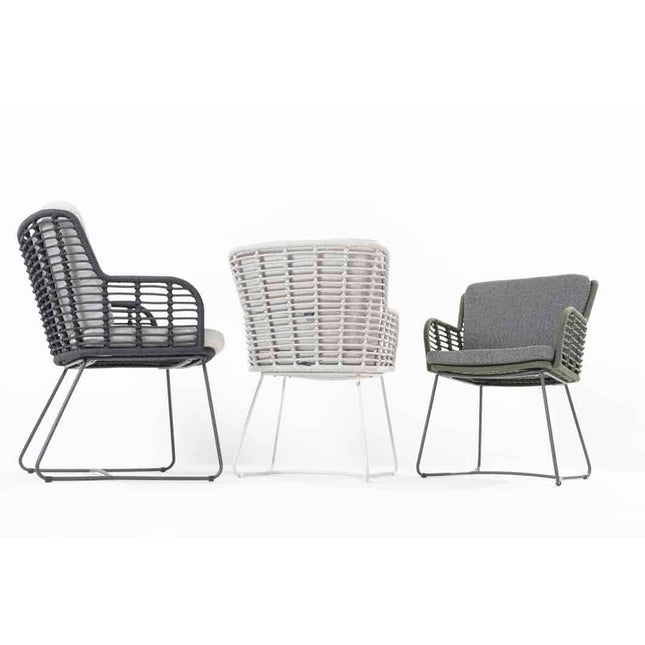 4 Seasons Outdoor Fabrice Essanthrazit + Taste 4SO Prado Teak Tabelle 130 Ø cm