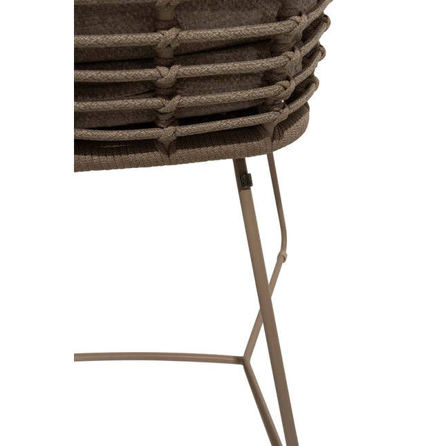 4 Seasons Outdoor Fabrice Essstuhl Latte inkl. 2 Kissen