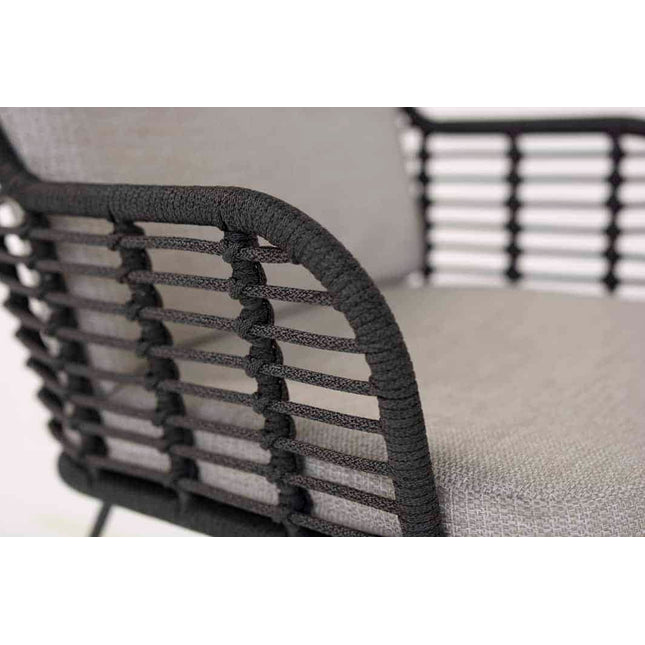 4 Seasons Outdoor Fabrice Essanthrazit + Taste 4SO Prado Teak Tabelle 130 Ø cm