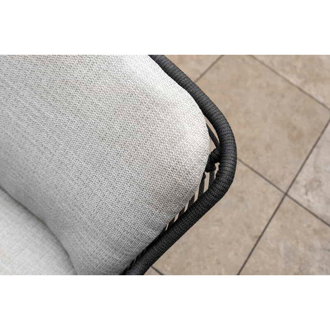 4 Seasons Outdoor Fabrice Essanthrazit + Minerva -Tisch mit HPL Blattholz Look 220 cm