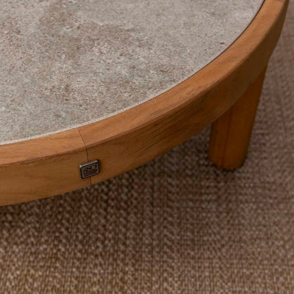4 Seasons Outdoor Finn Couchtisch mit Keramiktisch Top 85 cm. Ø (H 25)