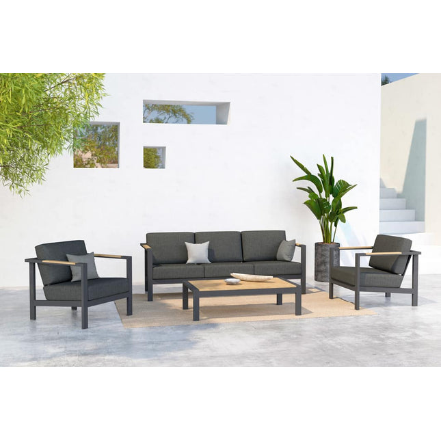 Taste 4SO Ginger Lounge Set Anthrazit + Kaffeetabelle 120 x 64,5 cm