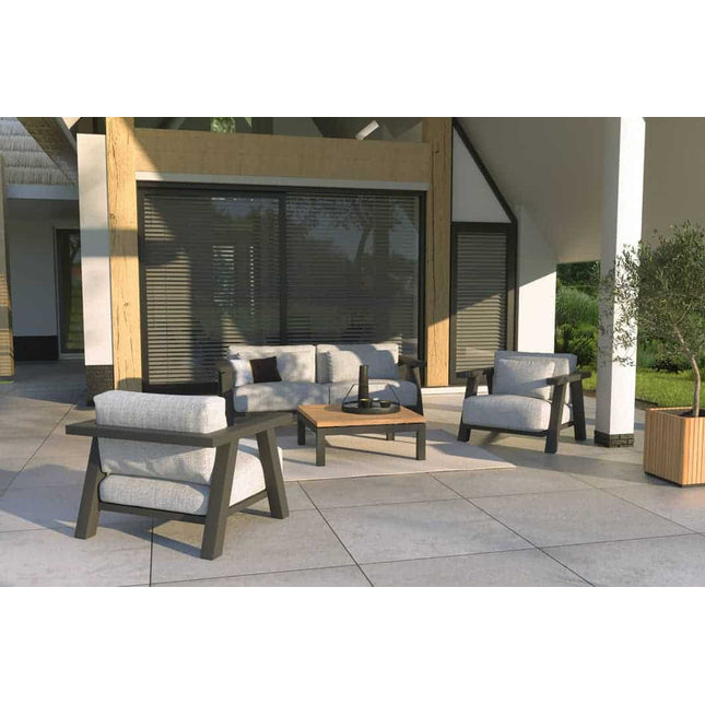 4 Seasons Outdoor Iconic Loungeset + Forza Hoher Loungetisch 120 x 70 x 55 cm